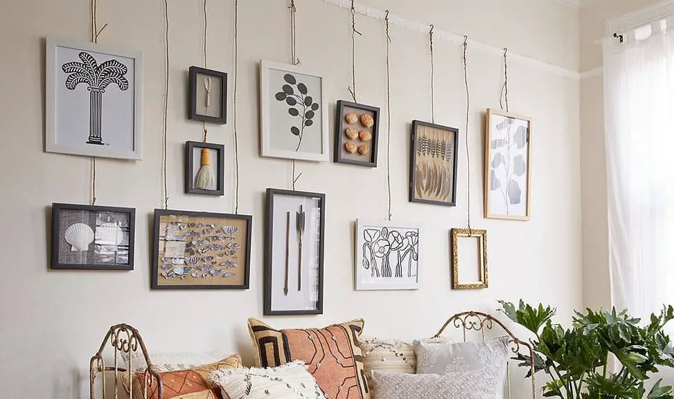 hanging prints on wall
