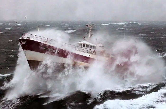 Boat in Big Waves