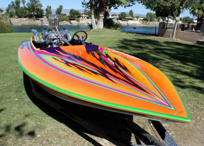 Rainbow Boat Paint Design 