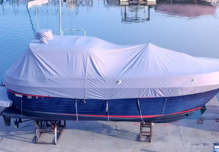 White boat cover